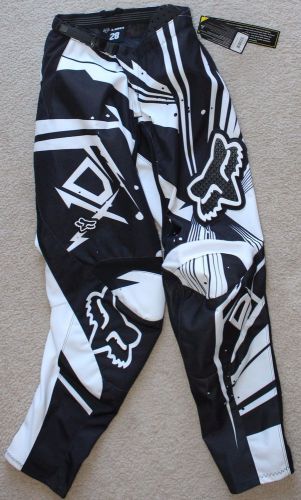 Fox 180 undertow mx motocross quad dirtbike riding pants size 28 black nwt!