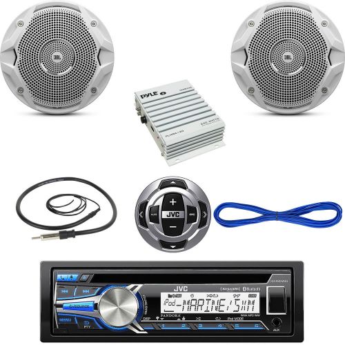 Bluetooth cd marine jvc radio, jbl 6.5&#034; speakers, wires,remote, 240w amp,antenna