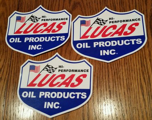 ( 3 ) lucas 6&#034;  hi performance oil decal sticker racing auto marine truck boat