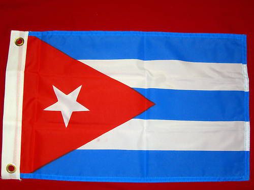 Cuban cuba  flag 12 x 18  nylon dyed seachoice 78291