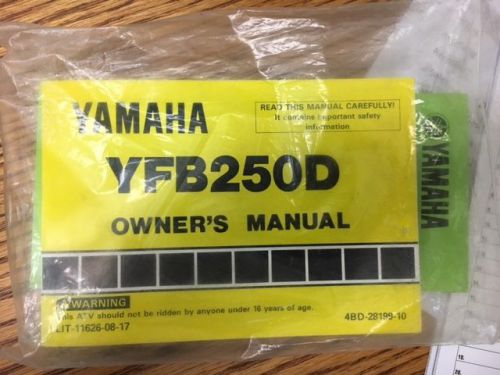 Yamaha yfb250d owner&#039;s manual