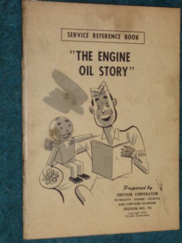 1953 / 1954 chrysler plymouth dodge desoto engine oil story shop book orig!