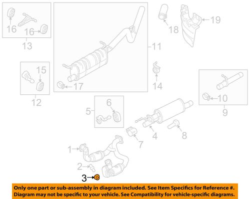 Ford oem exhaust system-catalytic converter nut left w520514s440