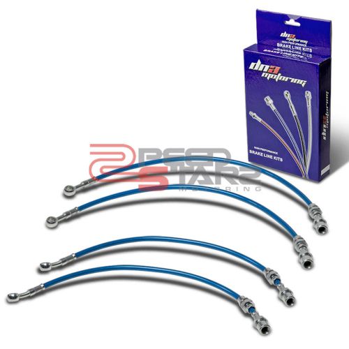 For 89-94 maxima j30 blue pvc coated stainless hose brake line/cable front+rear