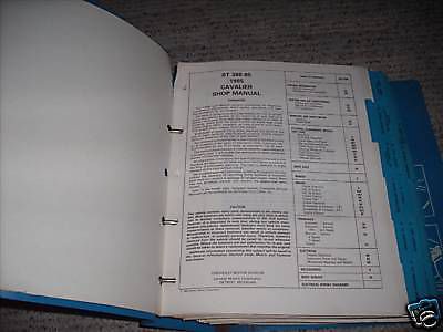 1985 gm chevy chevrolet cavalier z24 service shop repair manual binder factory