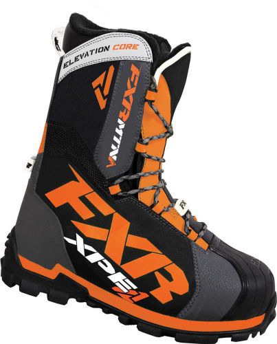 New fxr-snow elevation lite core insulated boots, charcoal/orange, us-11
