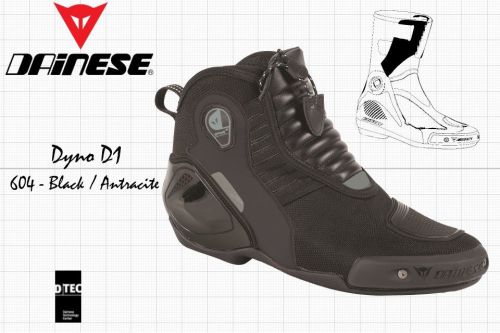 New - dainese dyno d1 short boots - black antracite - us 13 eu 47