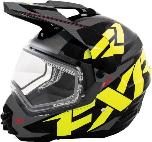 2016 fxr torque x core electric shield black/hi vis matte helmet- 2xl -dot/ece