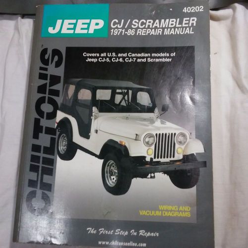 Jeep cj &amp; scrambler, 1971-86 chilton repair manual