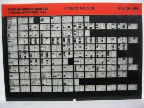 Yamaha xt350 n nc s sc 1985 1986 service manual microfiche a623