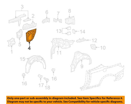 Lexus toyota oem 10-15 is350 quarter panel-reinforcement panel left 6171653010