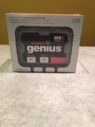 Noco genius2 20amp 2 bank waterproof smart on board battery charger charger new