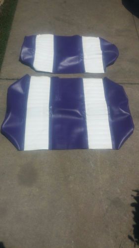 Ezgo club car yamaha vinyl seat covers purple white stripes rear golf cart