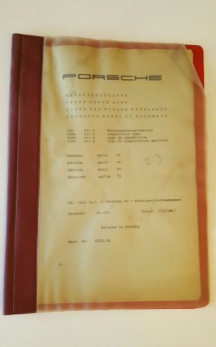 Porsche competition 911 s spare parts list