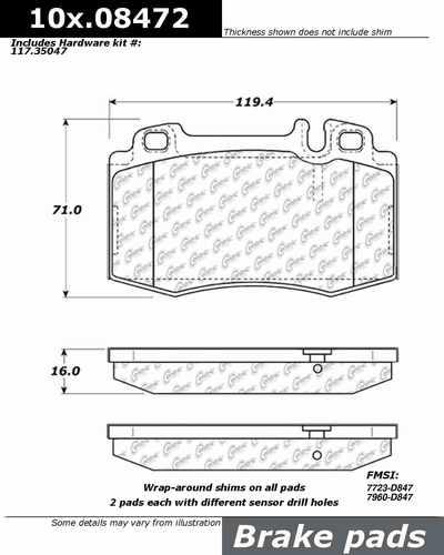 Centric 104.08472 brake pad or shoe, front