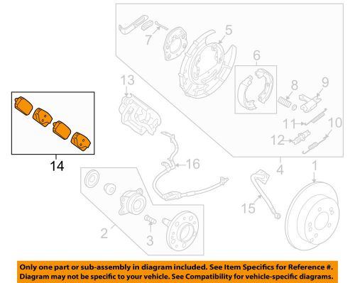 Kia oem 07-09 rondo brake-rear pads 583021da50