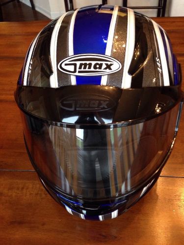 G max snowmobile helmet electric blue, chrome, and gray excellent condition