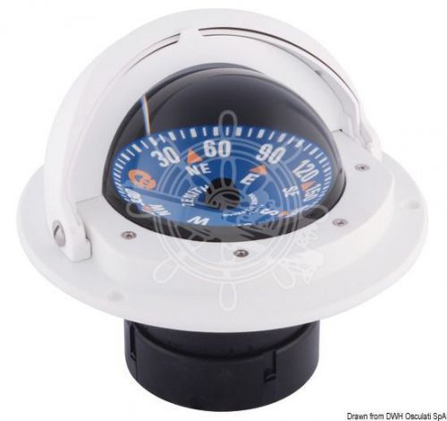 Riviera boat marine high speed compass 3&#034; white/blue flat rose wrap-around cover