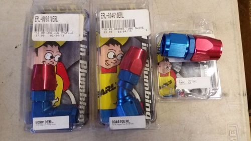 Lot new earl&#039;s an fittings -10 90 45 straight swivel seal red/blue, check my oth