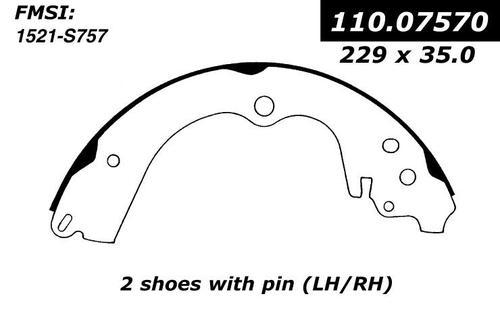 Centric 111.07570 brake pad or shoe, rear-new brake shoe-preferred