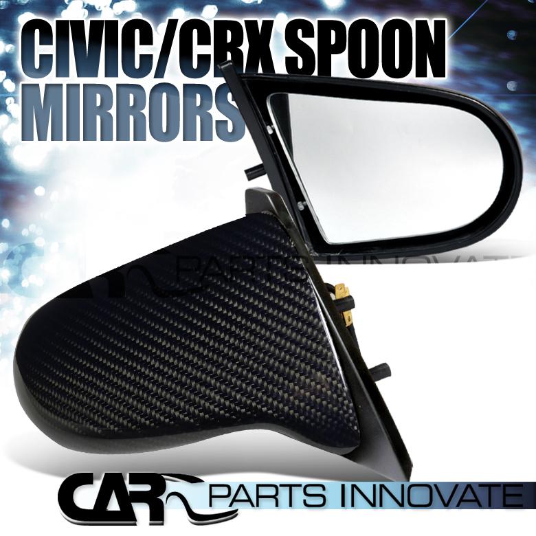 1988-1991 honda civic 2/3dr crx real carbon jdm spoon power mirrors