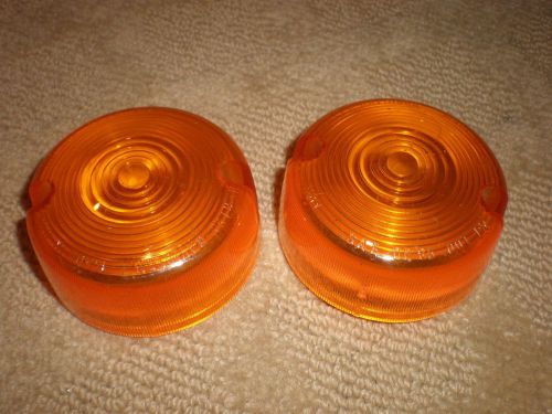 Pair of used harley davidson front amber turn siginal / indicater lens