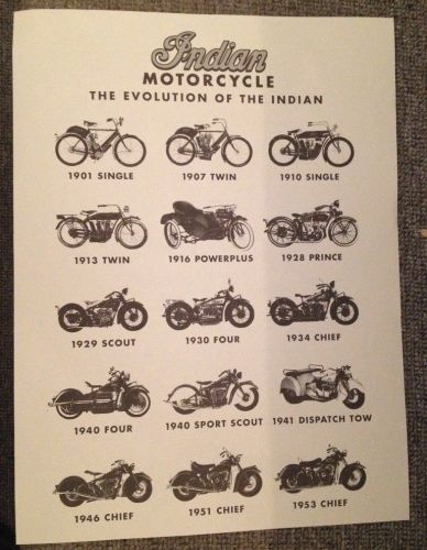 25 pcs 25x lot indian motorcycle cafe placemat history of evolution chief scout