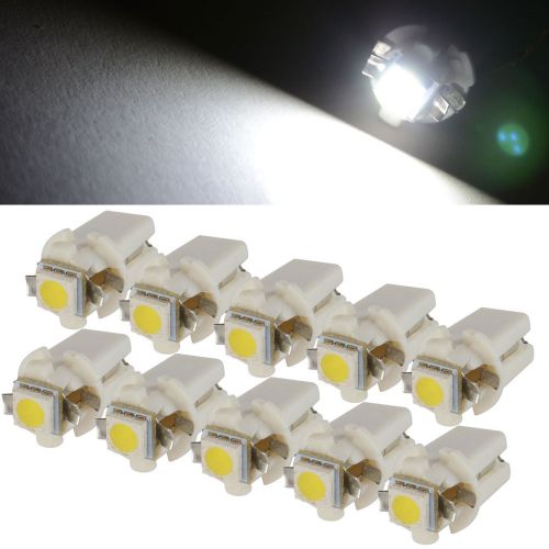 10x 12v white t5 b8.3d 5050 1smd led dashboard panel dash wedge side light bulb