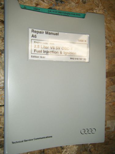 1998 audi a6 2.8 liter v6 5v obd ii fuel ignition factory service manual repair