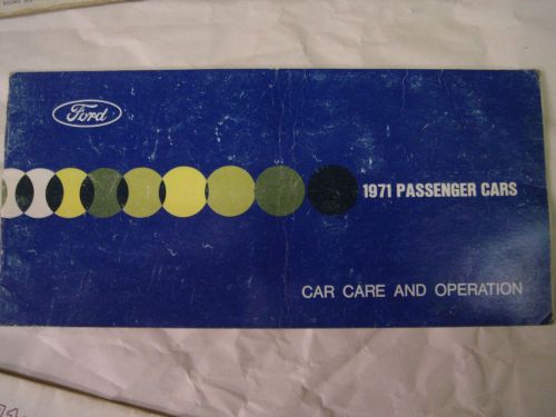 1971 ford passenger car care and operation original manual used free ship