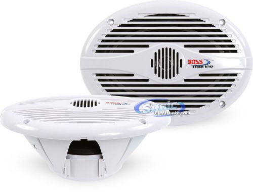 New! boss mr690 600w 6&#034; x 9&#034; 2-way coaxial water resistant marine boat speakers