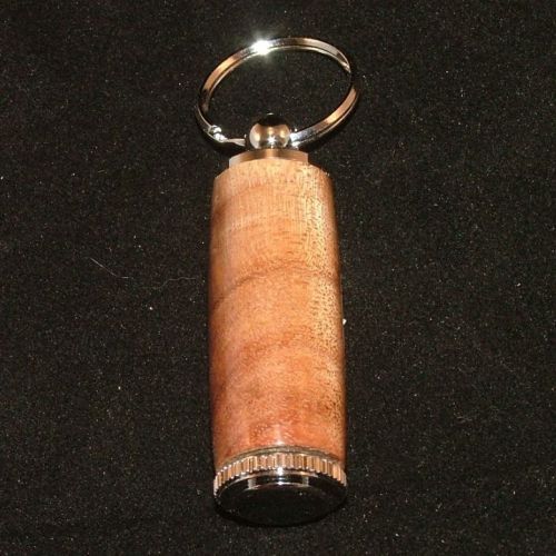 Acacia pill or toothpick keychain in chrome or 10k gold plating