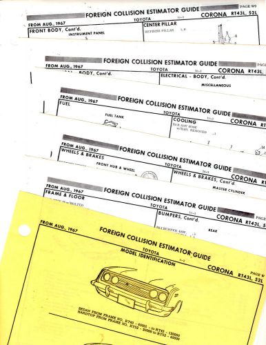 From august 1967 toyota corona rt43l rt52l original parts list crash sheets mf 2