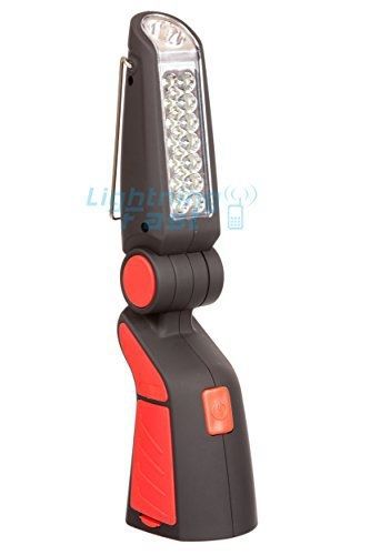 Cordless led work light - centre bends, clip to hang, magnets to stick - clearly