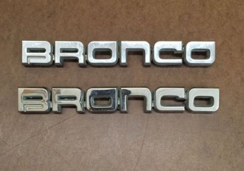 80-1986 ford bronco pair of emblems badges chrome very hard to find genuine oem