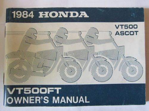 Honda 1984 ascot vt500ft owners manual