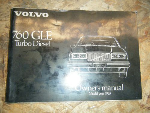 1983 volvo 760 gle turbo diesel original factory owners manual operators book