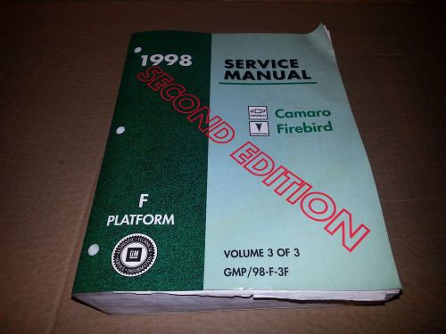 1998 camaro firebird original dealer shop service manual vol.3 2nd edition