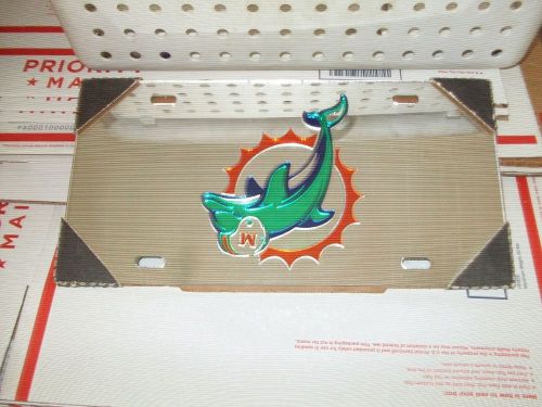 Used miami dolphins silver laser license plate, free shipping usa