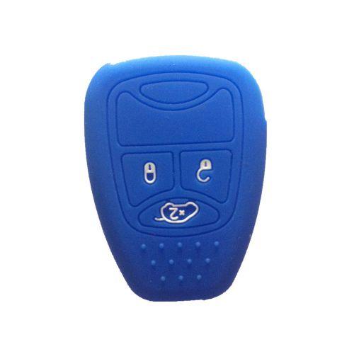 Navy blue silicone key skin cover jacket protector fit for dodge jeep chrysler