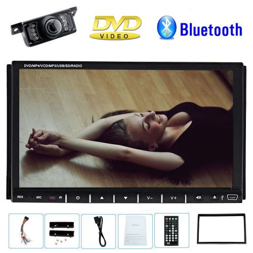 Double 2 din 7&#034; no gps car radio stereo dvd player touch screen bt ipod+camera