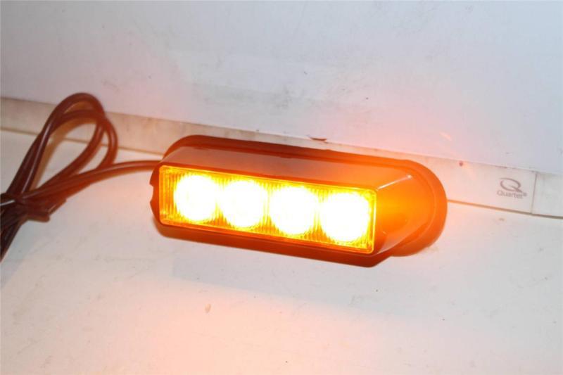 4 led surface mount strobe warning flashing light amber