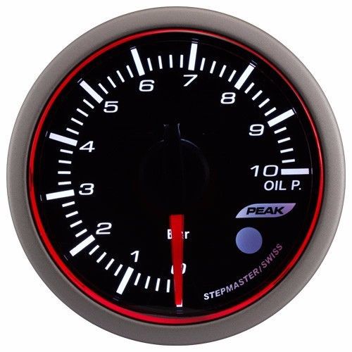 52mm 3 color led electrical oil pressure gauge with warning and peak (psi)
