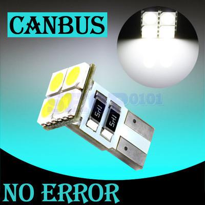 T10 4 smd pure white canbus obc error free interior car w5w led light bulb