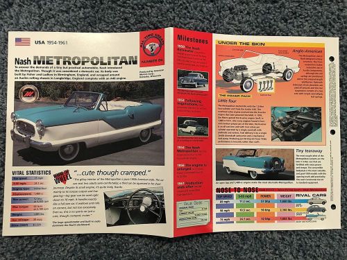 ★★ nash metropolitan - collector brochure specs info - 1954 - 1961 ★★