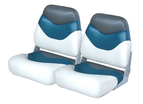 2 new white/navy/charcoal wise fishing boat seats