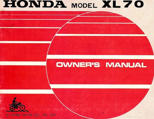 1973 honda xl70 motorcycle owners manual -xl 70-honda-xl70