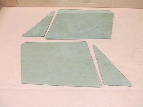 Original set 1963-1967 corvette coupe glass side windows &amp; wings 1964 1965 1966