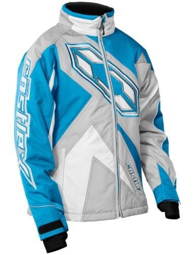 2016 castle x youth girls launch g3 snowmobile jacket-gray/reflex blue-s - (7/8)