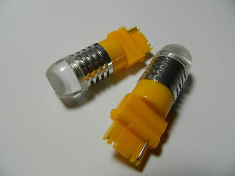 2x 3156 t25 cree emitter 5w super bright led turn signal light amber yellow #m01